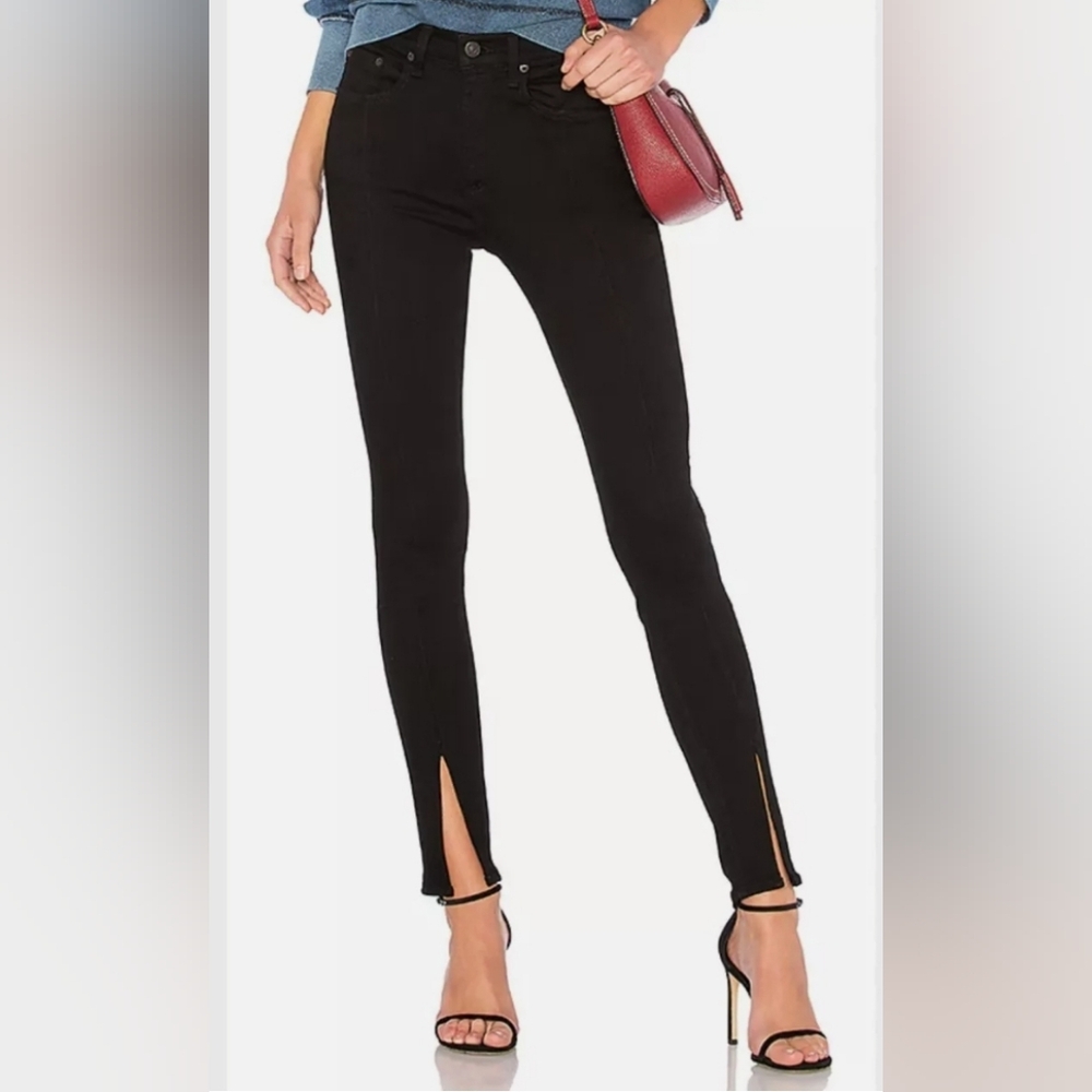 Rag & Bone Yuki High Waist Skinny Jeans in Coal Bar Size 25